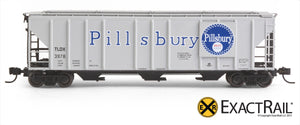 X - N - PS-2CD 4427 Covered Hopper : Pillsbury - ExactRail Model Trains - 4