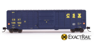 N - PS 50' Waffle Boxcar : CSXT - ExactRail Model Trains - 2