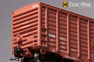 N - PS 50' Waffle Boxcar : DME "DF Equipped" Brown - ExactRail Model Trains - 5