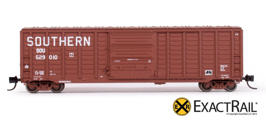 N Scale: PS 50' Waffle Boxcar - SOU "Claytor" Brown