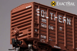 N - PS 50' Waffle Boxcar : SOU "Claytor" Brown - ExactRail Model Trains - 5