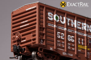 N - PS 50' Waffle Boxcar : SOU Brown w/ Door Opener - ExactRail Model Trains - 5