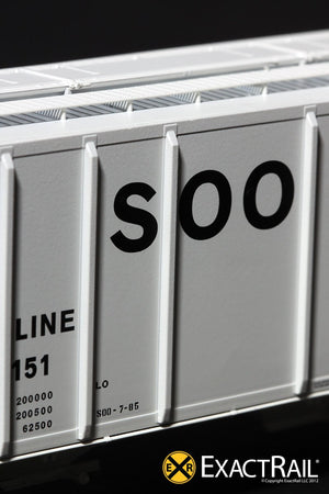 PS-2CD 4427 Covered Hopper : SOO LINE : 70151 - ExactRail Model Trains - 6