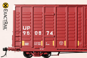 P-S 7315 Waffle Boxcar : UP : Medallion Repaint - ExactRail Model Trains - 4
