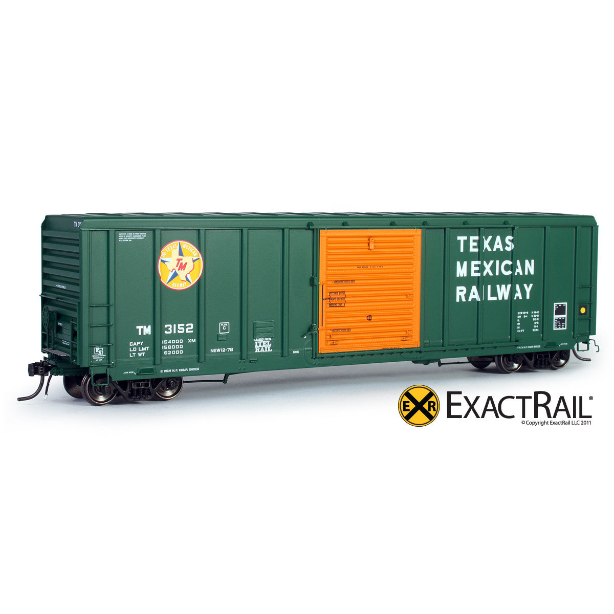 HO Scale: P-S 5344 Box Car - Texas Mexican - ExactRail Model