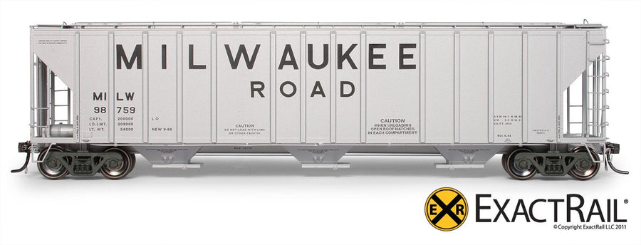 HO Scale: Magor 4750 Covered Hopper - Milwaukee Road