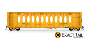 X - Thrall 63' "Opera Window" Center-Beam Flat Car : UP - ExactRail Model Trains - 2