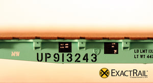 GSC 42' Flat Car : UP : MOW : 913243 - ExactRail Model Trains - 2