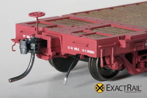 GSC 53'-6 Flat Car : 42' Truck Centers : UP : MoW Brown : 900355 - ExactRail Model Trains - 3
