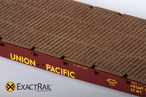 GSC 53'-6" Flat Car : 43'-3" Truck Centers : UP : 1962 'As Delivered' - ExactRail Model Trains - 5