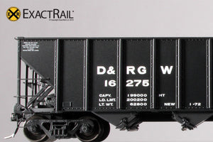 Bethlehem 3483 Hopper : D&RGW : 'As Delivered' 16275-16774 - ExactRail Model Trains - 5