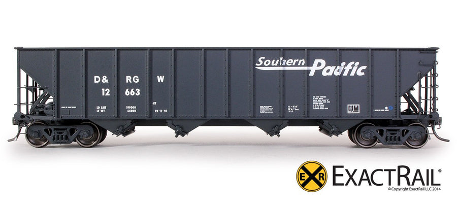 HO Scale: Bethlehem 3483 Hopper - D&RGW - Southern Pacific Speed Lettering - 12663