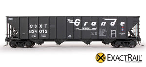 Bethlehem 3483 Hopper : CSX : 2-Panel Ex-D&RGW As Delivered - ExactRail Model Trains - 2