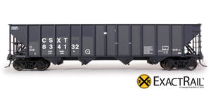 Bethlehem 3483 Hopper : CSX : 3 Panel Ex-D&RGW Post SP Repaint - ExactRail Model Trains - 2