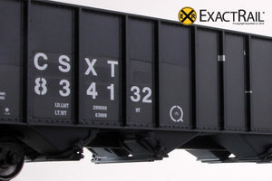 Bethlehem 3483 Hopper : CSX : 3 Panel Ex-D&RGW Post SP Repaint - ExactRail Model Trains - 3