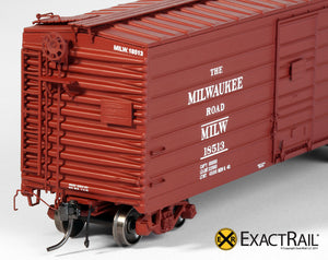 X - Milwaukee Road 40' Rib Side Box Car : MILW (Olympian) - ExactRail Model Trains - 5