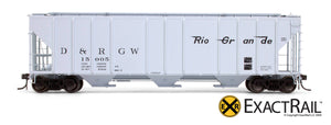X - PS-2CD 4427 Covered Hopper : DRGW - ExactRail Model Trains - 7